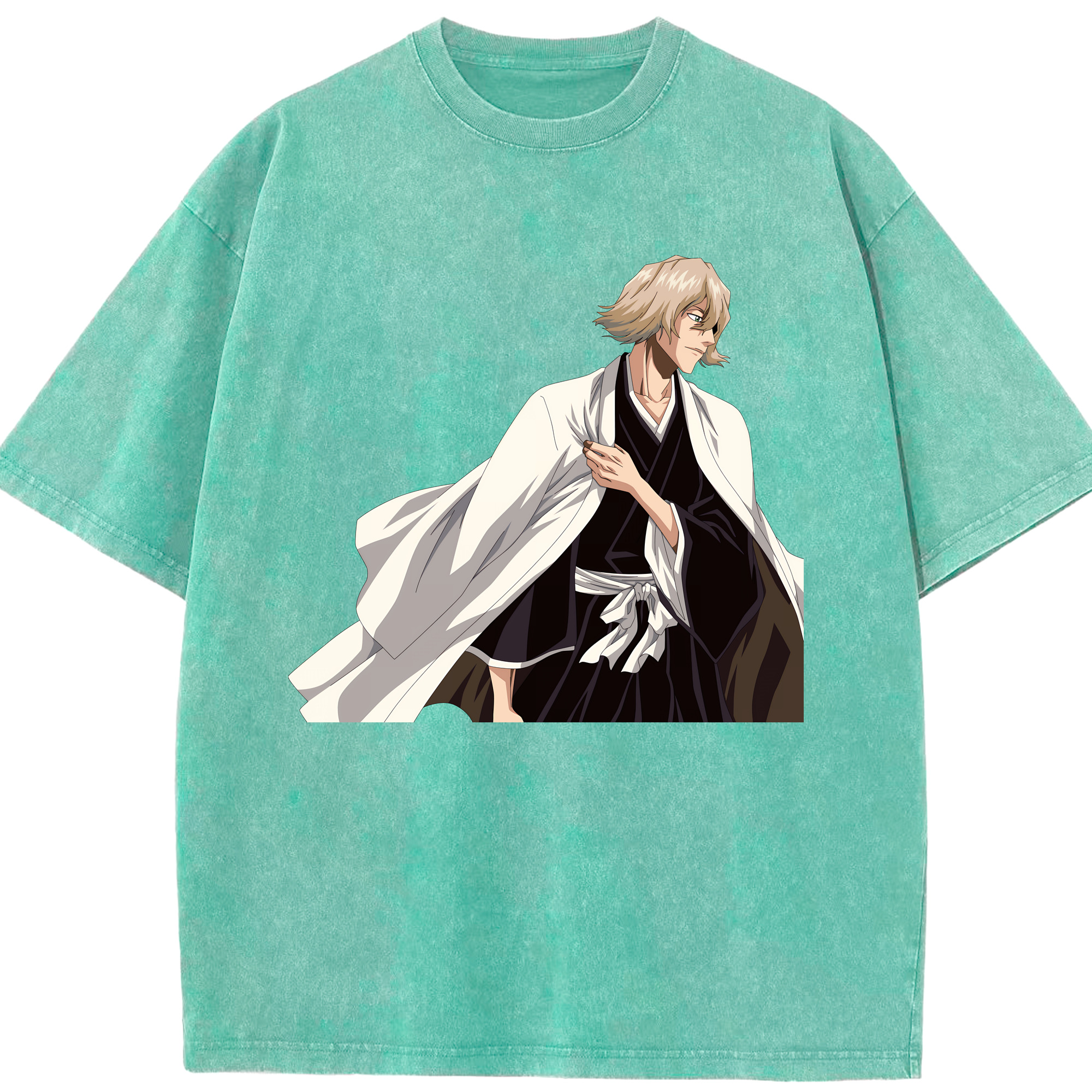 （画像用） "ブリーチ 浦原 喜助（うらはら きすけ） BLEACH Urahara Kisuke " 綿100% ヴィンテージ風 半袖Tシャツ（フロントプリント）